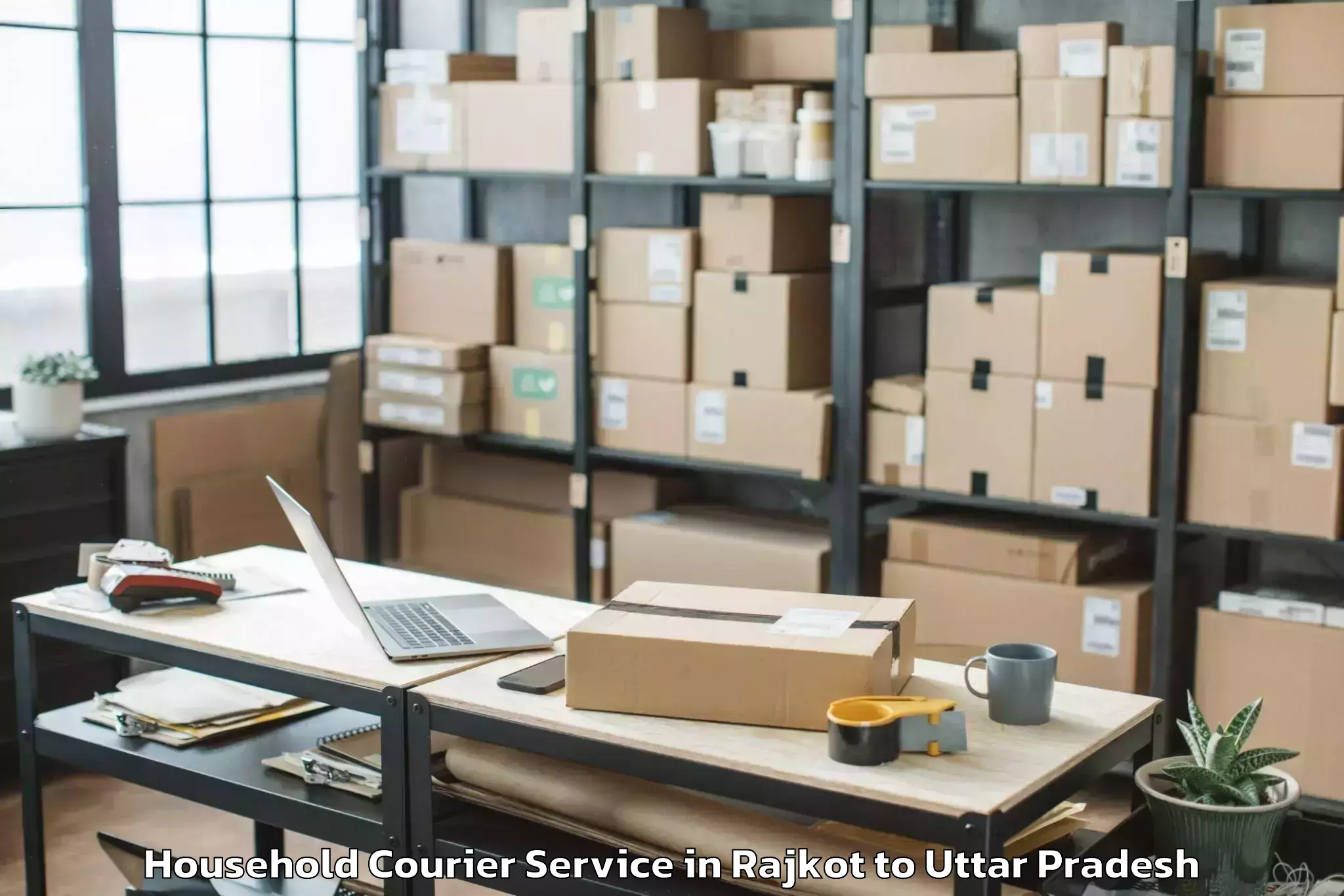 Hassle-Free Rajkot to Babrala Household Courier